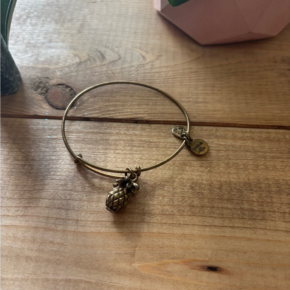 Alex & Ani gold pineapple charm bracelet